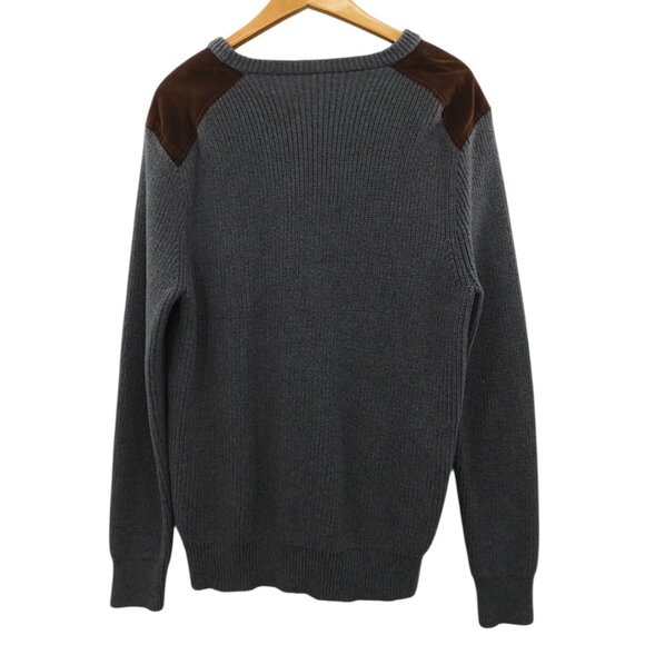 J.Crew Gray Cotton Crewneck Sweater XL Rugged Outdoors Preppy Academia Heritage - Picture 2 of 7